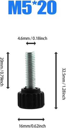 Maxmoral 10PCS M6x20mm Metric Male Knurled Clamping Knob Grip Thumbscrew Knurled Wing Screw Suitable for Saw Drilling Machine Lathes and Milling Jig in Saudi Arabia