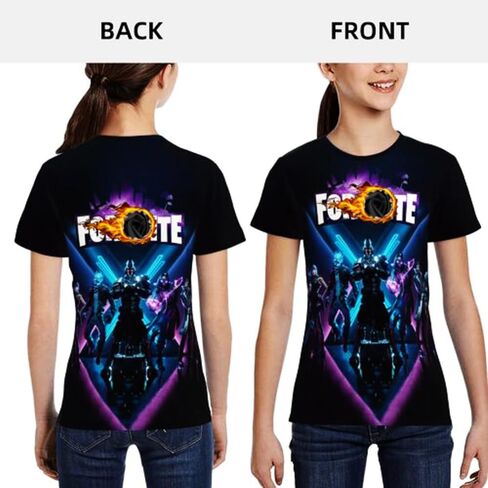 Teen Shirt Cartoon Shirts 3D Printing Game T-Shirt Crew Neck Short Sleeve Boys/Girls Shirt in Saudi Arabia