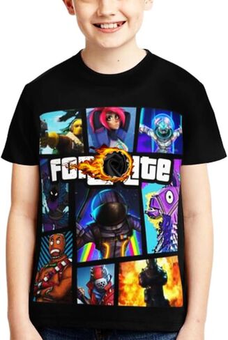 Teen Shirt Cartoon Shirts 3D Printing Game T-Shirt Crew Neck Short Sleeve Boys/Girls Shirt in Saudi Arabia