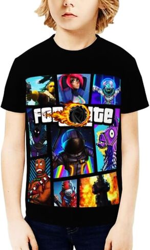 Teen Shirt Cartoon Shirts 3D Printing Game T-Shirt Crew Neck Short Sleeve Boys/Girls Shirt in Saudi Arabia
