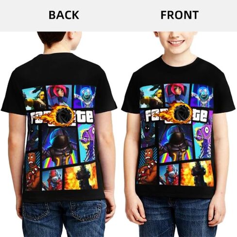 Teen Shirt Cartoon Shirts 3D Printing Game T-Shirt Crew Neck Short Sleeve Boys/Girls Shirt in Saudi Arabia