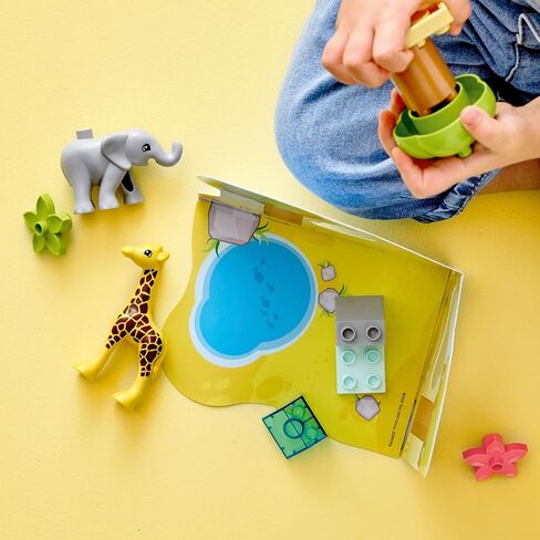 LEGO DUPLO Wild Animals of Africa 10971, Animal Toys for Toddlers, Girls & Boys Ages 2 Plus Years Old, Learning Toy with Baby Elephant & Giraffe Figures in Saudi Arabia