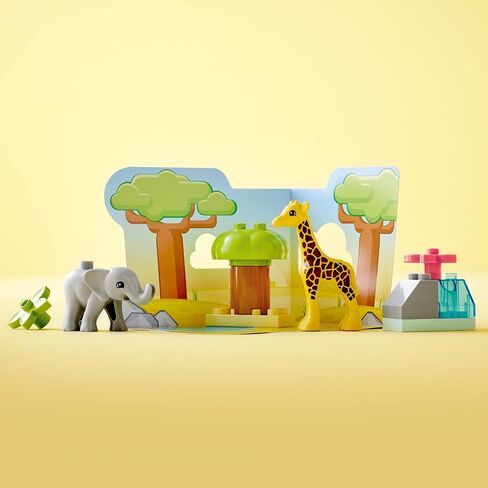 LEGO DUPLO Wild Animals of Africa 10971, Animal Toys for Toddlers, Girls & Boys Ages 2 Plus Years Old, Learning Toy with Baby Elephant & Giraffe Figures in Saudi Arabia