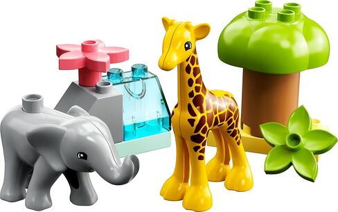 LEGO DUPLO Wild Animals of Africa 10971, Animal Toys for Toddlers, Girls & Boys Ages 2 Plus Years Old, Learning Toy with Baby Elephant & Giraffe Figures in Saudi Arabia