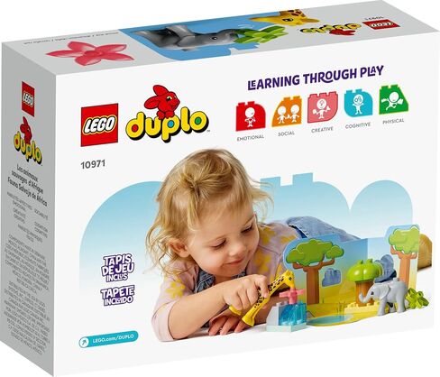 LEGO DUPLO Wild Animals of Africa 10971, Animal Toys for Toddlers, Girls & Boys Ages 2 Plus Years Old, Learning Toy with Baby Elephant & Giraffe Figures in Saudi Arabia