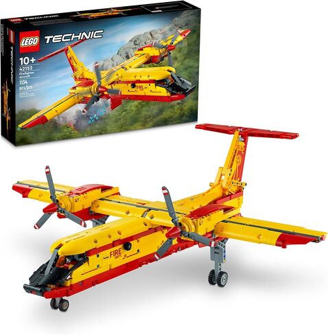 LEGO Technic Firefighter Aircraft Building Toy, Model Airplane Set 42152, with Authentic Fire Rescue Details, Engineering Fire Plane Fun for Boys, Girls, and Kids Ages 10+ Years Old, Airplane Gift in Saudi Arabia