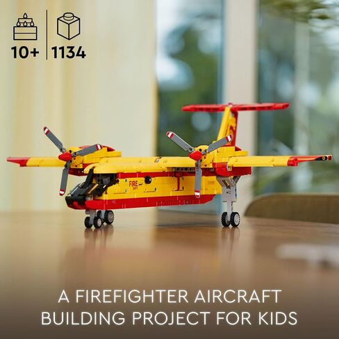LEGO Technic Firefighter Aircraft Building Toy, Model Airplane Set 42152, with Authentic Fire Rescue Details, Engineering Fire Plane Fun for Boys, Girls, and Kids Ages 10+ Years Old, Airplane Gift in Saudi Arabia