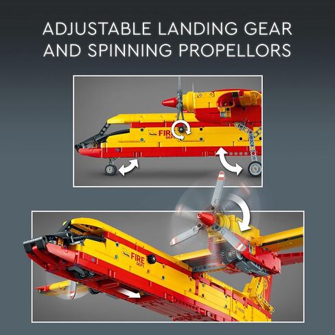 LEGO Technic Firefighter Aircraft Building Toy, Model Airplane Set 42152, with Authentic Fire Rescue Details, Engineering Fire Plane Fun for Boys, Girls, and Kids Ages 10+ Years Old, Airplane Gift in Saudi Arabia