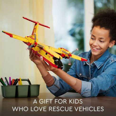 LEGO Technic Firefighter Aircraft Building Toy, Model Airplane Set 42152, with Authentic Fire Rescue Details, Engineering Fire Plane Fun for Boys, Girls, and Kids Ages 10+ Years Old, Airplane Gift in Saudi Arabia