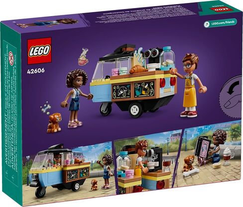 LEGO Friends Mobile Bakery Food Cart Playset, Cooking Toy for Pretend Play, Small Gift for Kids, Girls and Boys Ages 6 and Up with Aliya and Jules Mini-Dolls, Aira Dog Figure and Food Toys, 42606 in Saudi Arabia