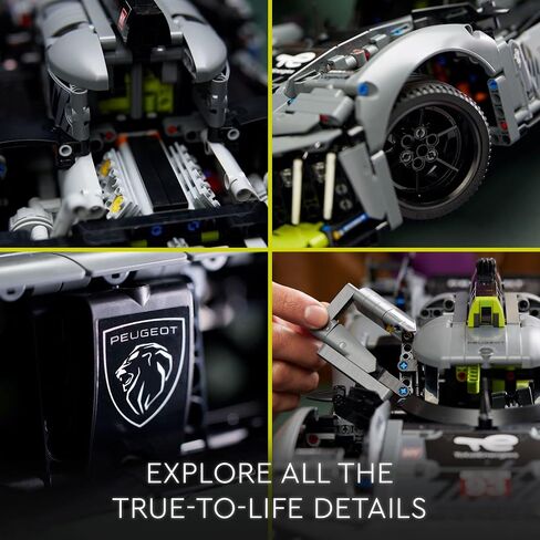 LEGO Technic Peugeot 9X8 24H Le Mans Hybrid Hypercar 42156 Collectible Race Car Building Kit for Adults and Teens, 1:10 Scale Racing Car Model, Gift for Motorsport Fans in Saudi Arabia
