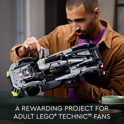 LEGO Technic Peugeot 9X8 24H Le Mans Hybrid Hypercar 42156 Collectible Race Car Building Kit for Adults and Teens, 1:10 Scale Racing Car Model, Gift for Motorsport Fans in Saudi Arabia