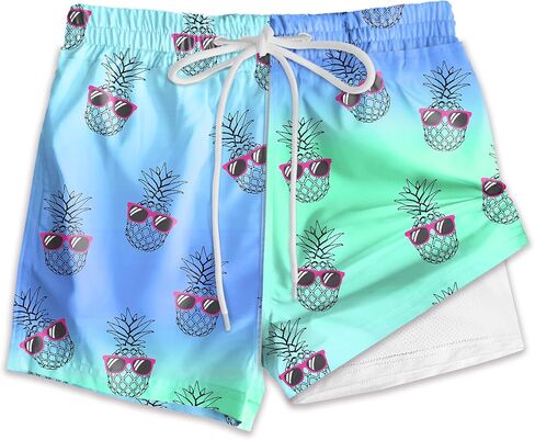 Deerose Boys Swim Trunks with Compression Lined Kids Summer Beach Shorts 5-14 Years in Kuwait