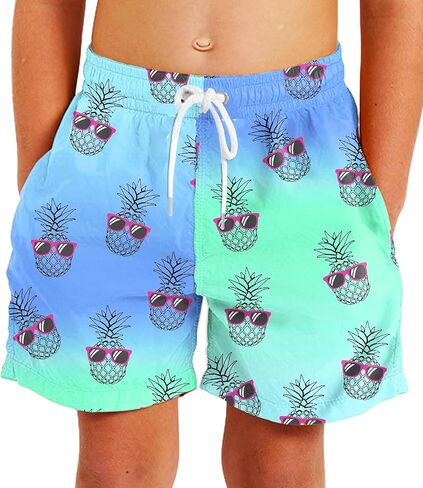 Deerose Boys Swim Trunks with Compression Lined Kids Summer Beach Shorts 5-14 Years in Kuwait