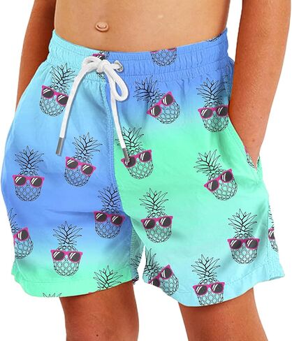 Deerose Boys Swim Trunks with Compression Lined Kids Summer Beach Shorts 5-14 Years in Kuwait