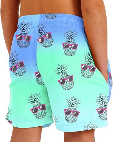 Deerose Boys Swim Trunks with Compression Lined Kids Summer Beach Shorts 5-14 Years in Kuwait