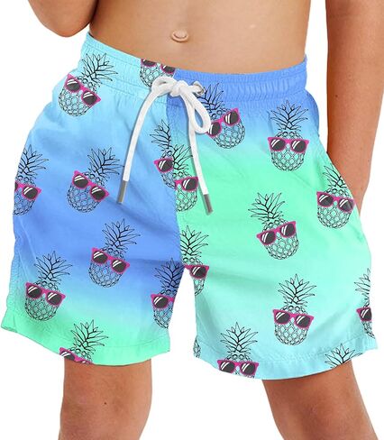 Deerose Boys Swim Trunks with Compression Lined Kids Summer Beach Shorts 5-14 Years in Kuwait