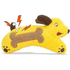 لعبة الكلب القطيفة التي تصدر صوت صرير من اتش جي بي - ألعاب الجرو الألماني المجعد للسلالات الصغيرة والمتوسطة والكبيرة، لعبة الحيوانات الأليفة المحشوة التفاعلية للتسنين وجلب المضغ لإبقائهم مشغولين وتخفيف القلق in Kuwait