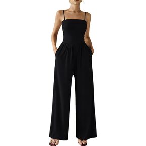 Chicyes المرأة حللا متأنق بلا أكمام عادية واسعة الساق أنبوب السروال القصير البلوز الشاطئ عطلة ملابس الصيف in Kuwait