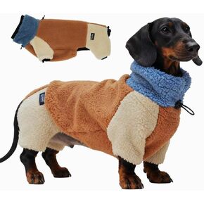 بذلة كلب داشهند شيربا من الصوف، معطف شتوي دافئ لكامل الجسم للكلاب الصغيرة والمتوسطة، ملابس سميكة للكلاب الألمانية الصغيرة (صغير (7-11 رطل)) in Kuwait