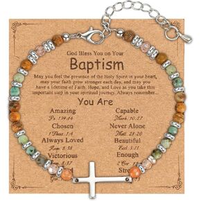 Christian Cross Bracelet for Women, Best Friend Birthday Gifts, Inspirational Beaded Bracelets with Gift Box & Card, Christmas Gifts for Friends, Sister, Daughter in Saudi Arabia