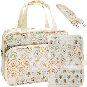 Large Bible Bag with Built-in Bible Cover Case for Women, Quilted Church Bag for Bible Study Supplies, All-in-One Bible Carrying Case Organizer fits 11" Tablet, Gifts for Christian Women in Saudi Arabia