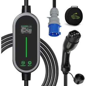 كابل شحن 7.2 كيلو واط من النوع 2، 6/8/10/13/16/20/24/32A تيار قابل للتعديل، كابل شحن 5 متر سيارة كهربائية من النوع 2، شحن متأخر 1-15 ساعة in Kuwait