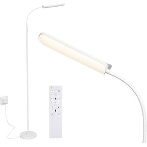مصباح أرضي LED من FRIDEKO HOME مع جهاز تحكم عن بعد، مصباح قراءة ساطع خافت للحرف اليدوية والرسم والمكتب وغرفة النوم، ضوء قائم على شكل رقبة الإوزة قابل للتعديل، 4 درجات حرارة ألوان، 1800 لومن، تحكم باللمس، أسود in Kuwait