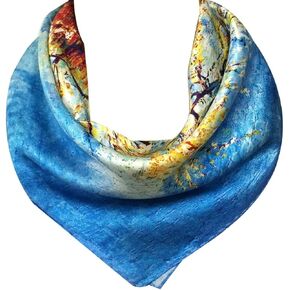 Bowbear Women’s 100% Charmeuse Oil Painting Neckerchief Scarf in Saudi Arabia