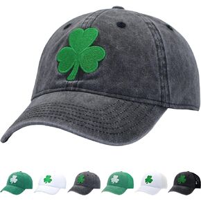 St Patricks Day Clover Hat Fits One Size&XXL - Ireland Men Women Shamrock Baseball Cap - Gifts for Dad Mom Grandpa Grandma in Saudi Arabia
