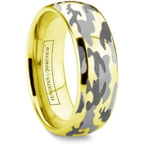 The General Gold Camouflage Design Tungsten Carbide Ring 8mm in Kuwait