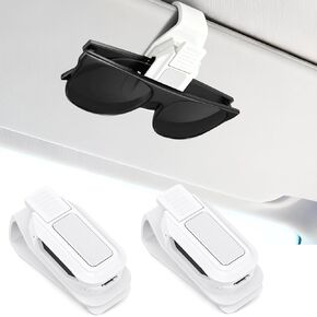 حامل نظارات شمسية من Dsycar مكون من قطعتين للسيارة، مشبك حامل للنظارات الشمسية يعمل بيد واحدة، تخزين سهل الوصول للقيادة، مشبك نظارات عالمي متوافق مع جميع النظارات (أسود) in Kuwait