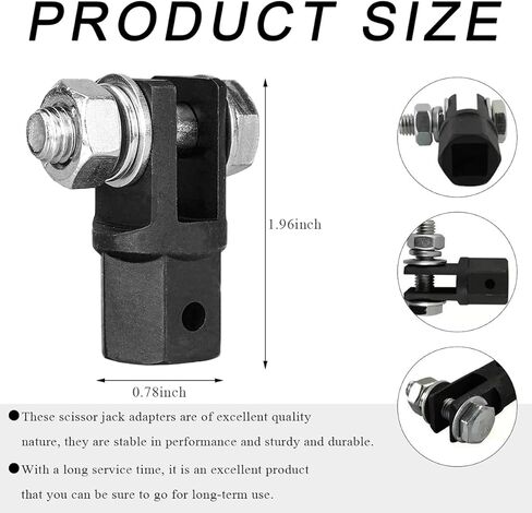 Scissor Jack Adapter, Effortless Scissor Jack Adapter Drill Adapter for 1/2 Inch Drive Impact Drills or 13/16 Inch Lug Wrench, Power Drill Socket Scissor Jack Connector for Car RV in Saudi Arabia