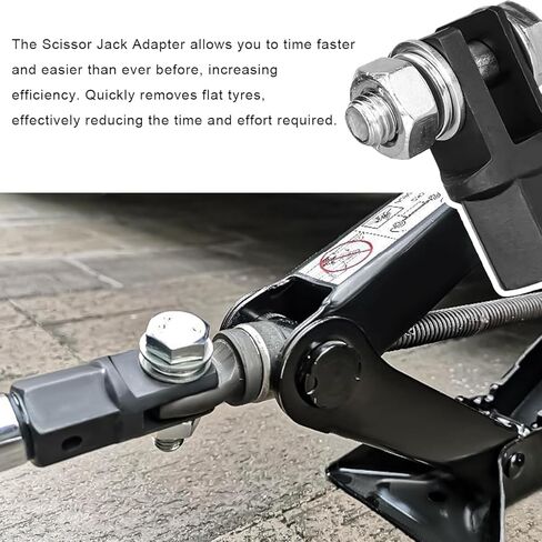 Scissor Jack Adapter, Effortless Scissor Jack Adapter Drill Adapter for 1/2 Inch Drive Impact Drills or 13/16 Inch Lug Wrench, Power Drill Socket Scissor Jack Connector for Car RV in Saudi Arabia