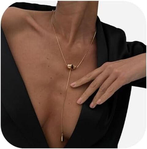Simple Bikini Beach Body Chain Jewelry Punk Metal Thin Clavicle Chain Necklace Summer Water Drop Pendant Chest Body Jewelry for Women in Saudi Arabia