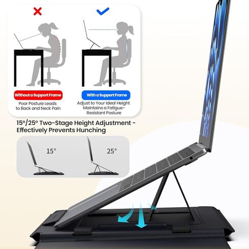 Nillkin Laptop Sleeve 16.2 inch, PU Leather Sleeve with 2 Mode Stand | Magnetic Carry Go Handle | for HP Dell ASUS MacBook 15, for Samsung Laptop 13-15.6 inch Bag Case (Black) | Built in Handle, Foldable Stand, Delicate Materials in Saudi Arabia