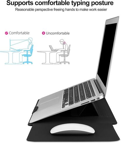 حافظة كمبيوتر محمول مقاس 17.3 بوصة لجهاز Essential 17/ TPN-I139_320M3AV(2023/2025)/Pavilion Envy 17، متوافقة مع حقيبة الكمبيوتر المحمول IdeaPad/LG Gram/ASUS/Dell/ROG Strix/Acer مقاس 17 بوصة - 17.3 بوصة، باللون الأسود in Kuwait