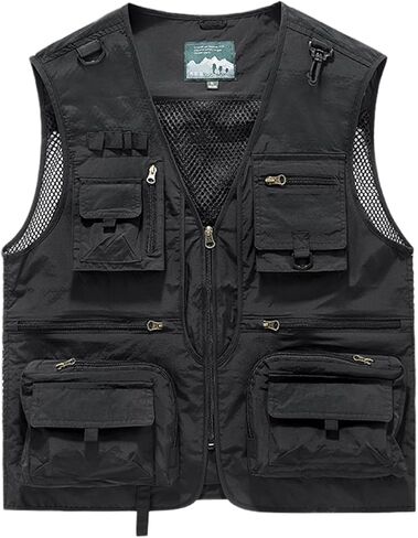 Travel Fishing Vests Mens Outdoor Work Photo Safari Vests with Multi-pockets in Saudi Arabia