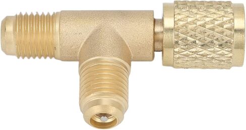 Dioche "y FittinQuick Coupler Tee Adapter with Valve Core 1/4in SAE Brass, Durable Structure for R22 R12 R134 Refrigerant, Easy Operation for HVAC Systems in Saudi Arabia