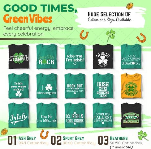 Kiss Me I'm Irish St. Patrick's Day T Shirt | Lucky Shamrock Funny St Patricks Day Shirts | Graphic T Shirts for Men & Women in Saudi Arabia