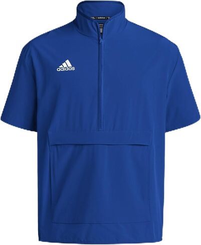 جاكيت منسوج بأكمام قصيرة وربع سحاب للرجال من adidas - قماش مطاطي لتوفير الراحة والأناقة L in Saudi Arabia