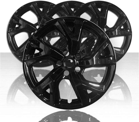 مجموعة من 4 أغلفة عجلات مقاس 18 بوصة لسيارة تشيفي اكوينوكس 2018-2021 - أسود لامع in Kuwait