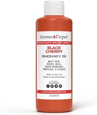 زيت عطر الكرز الأسود 4 أونصة، عطر أنا زيت البشرة، زيت معطر. مشاريع DIY مثل الشموع وكرات الاستحمام الفوارة وزبدة الجسم والكريمات والمستحضرات. قطرات قليلة في الناشر أو الشعلات أو المدافئ. in Saudi Arabia