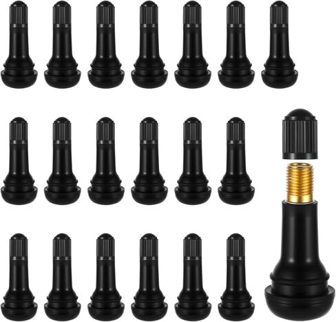 20 Pcs Valve Stems TR413 Tire Valve Stems Black Rubber Snap-in Tires Valves Stem Replacement Kit for Trucks Lawn Mowers Trailers 0.453 inches 11.5mm Rim Holes in Saudi Arabia