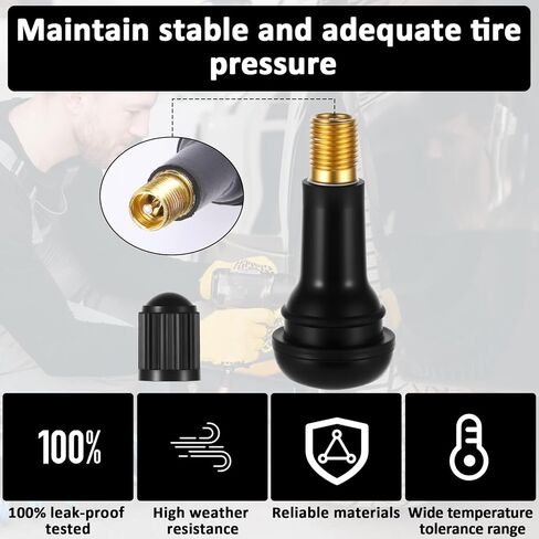 20 Pcs Valve Stems TR413 Tire Valve Stems Black Rubber Snap-in Tires Valves Stem Replacement Kit for Trucks Lawn Mowers Trailers 0.453 inches 11.5mm Rim Holes in Saudi Arabia