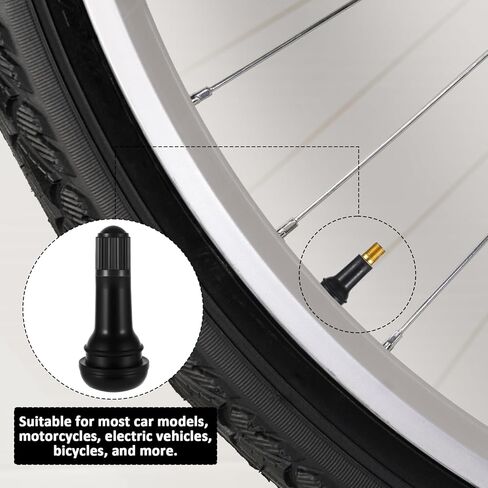 20 Pcs Valve Stems TR413 Tire Valve Stems Black Rubber Snap-in Tires Valves Stem Replacement Kit for Trucks Lawn Mowers Trailers 0.453 inches 11.5mm Rim Holes in Saudi Arabia