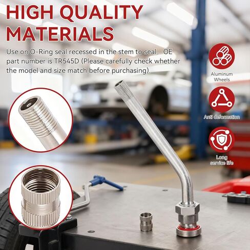 10PCS TR545D Truck Tire Valve Stems, 60° Bent Clamp-in Brass Tire Extension Adapter for Truck & Bus - Compatible with Alcoa 22.5" & 24.5" Aluminum Wheels (9.7mm Rim Hole) in Saudi Arabia