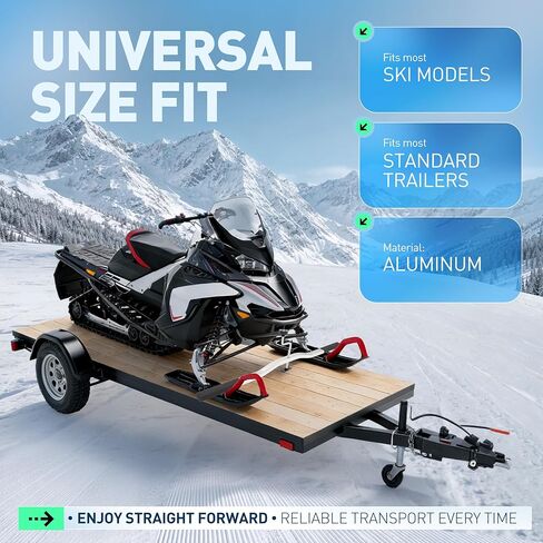 Universal Trailer Ski Bar Snowmobile Tie Down Pair Aluminum Bars Black & Silvery Oxidation in Saudi Arabia