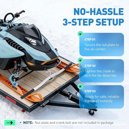 Universal Trailer Ski Bar Snowmobile Tie Down Pair Aluminum Bars Black & Silvery Oxidation in Saudi Arabia