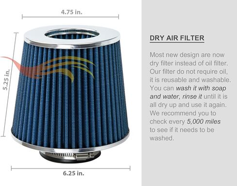 2014-2020 Cold Air Intake System with Heat Shield Kit + Filter Combo BLUE Compatible For Silverado Sierra Suburban Tahoe Yukon Denali Escalade 5.3L/6.2L V8 in Saudi Arabia